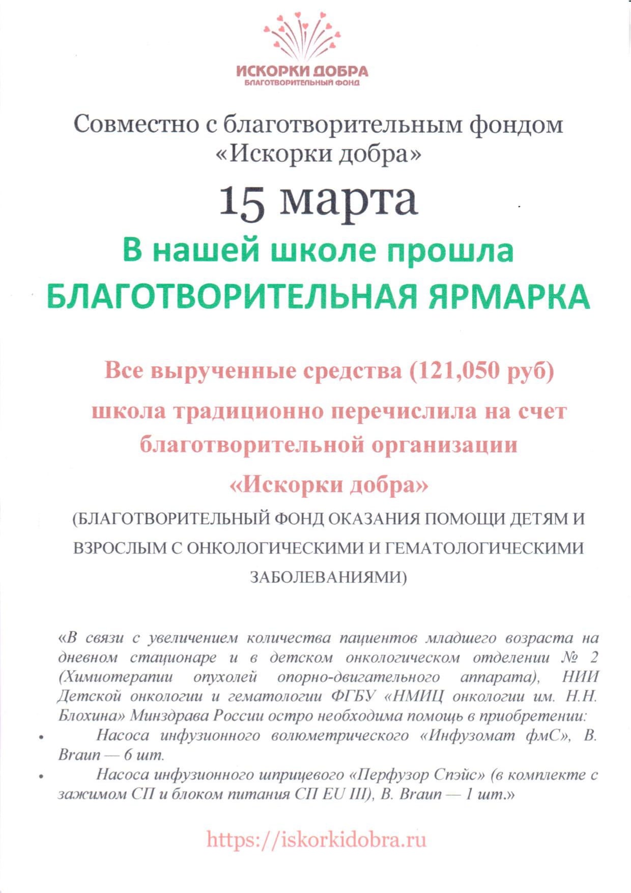 Итоги благотворительной ярмарки